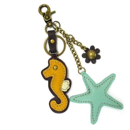 CHALA HANDBAGS SEAHORSE & STARFISH KEYCHAIN CHALA HANDBAGS SEAHORSE & STARFISH KEYCHAIN