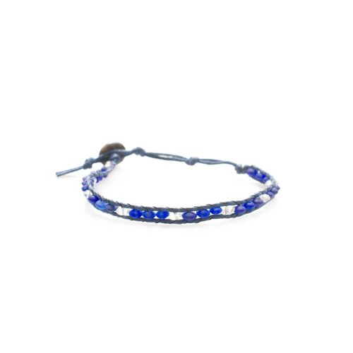LOTUS AND LUNA “BLUE WHALE” SINGLE WRAP ANKLET LOTUS AND LUNA “BLUE WHALE” SINGLE WRAP ANKLET