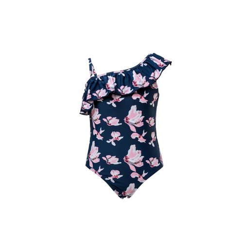 SNAPPER ROCK NAVY ORCHID FRILL ONE-PIECE SNAPPER ROCK NAVY ORCHID FRILL ONE-PIECE