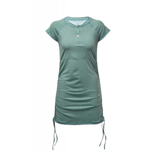 SNAPPER ROCK SAGE RUCHED S/S SWIM DRESS SNAPPER ROCK SAGE RUCHED S/S SWIM DRESS