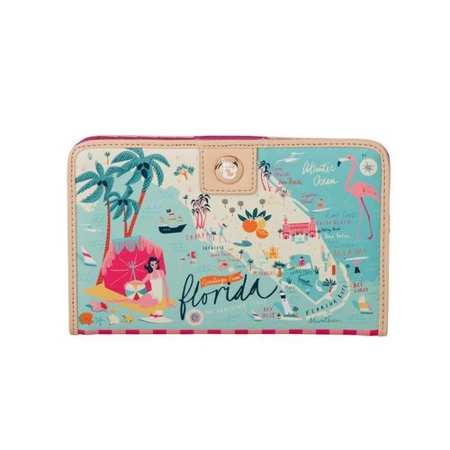 SPARTINA 449 "GREETINGS FROM FLORIDA" SNAP WALLET SPARTINA 449 "GREETINGS FROM FLORIDA" SNAP WALLET