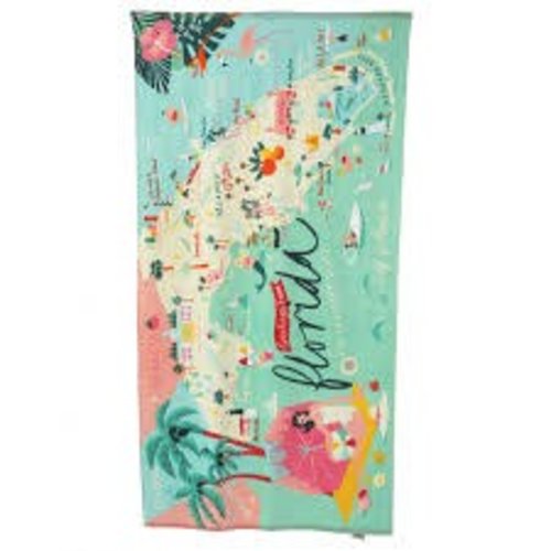 SPARTINA 449 "GREETINGS FROM FLORIDA" BEACH TOWEL SPARTINA 449 "GREETINGS FROM FLORIDA" BEACH TOWEL