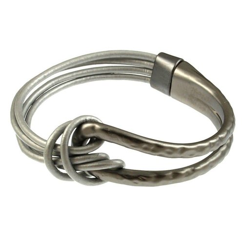 ORIGIN JEWELRY LEATHER & METAL KNOT BRACELET ORIGIN JEWELRY LEATHER & METAL KNOT BRACELET