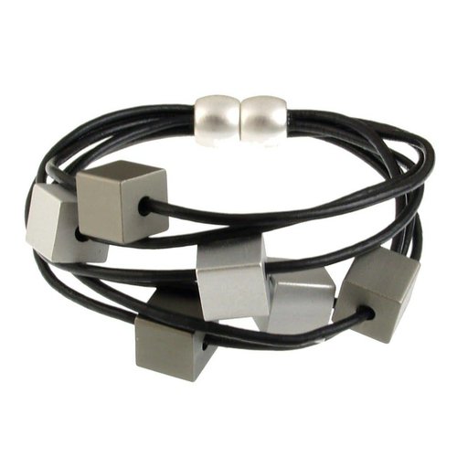 ORIGIN JEWELRY LEATHER CUBE BRACELET ORIGIN JEWELRY LEATHER CUBE BRACELET