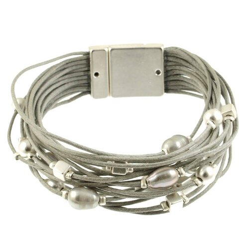ORIGIN JEWELRY LEATHER & PEARL BRACELET ORIGIN JEWELRY LEATHER & PEARL BRACELET