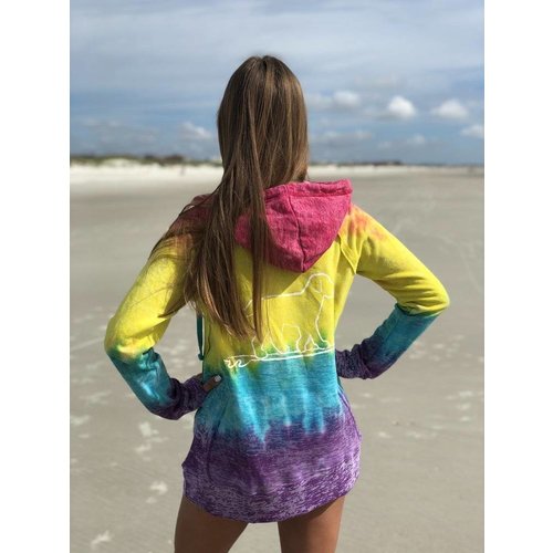 BUDDY BY THE SEA TIE DYE YOUTH HOODED SWEATSHIRT, RAINBOW BUDDY BY THE SEA TIE DYE YOUTH HOODED SWEATSHIRT, RAINBOW