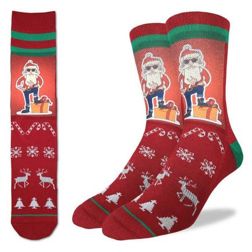 GOOD LUCK SOCK HIP SANTA SOCKS, SIZE 8 - 13 GOOD LUCK SOCK HIP SANTA SOCKS, SIZE 8 - 13
