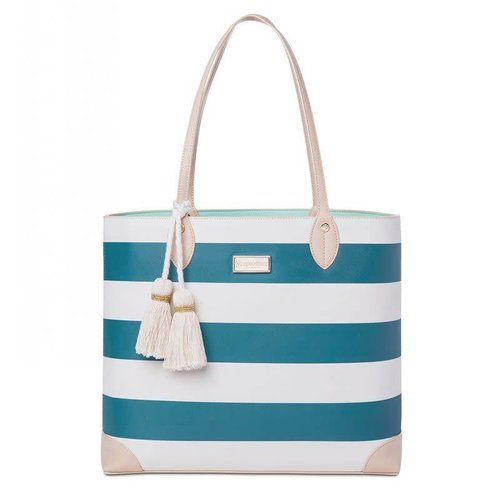SPARTINA 449 AKA MONOGRAM TOTE, NAVY STRIPE SPARTINA 449 AKA MONOGRAM TOTE, NAVY STRIPE