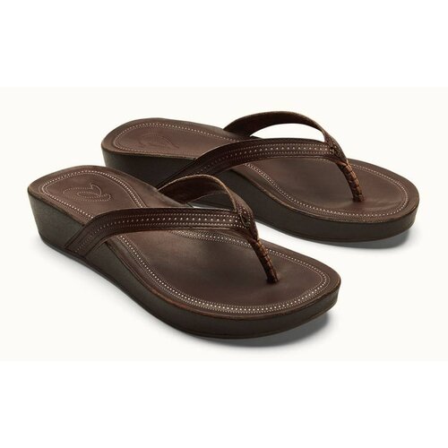 OLUKAI OLA LADIES WEDGE SANDALS, DARK JAVA OLUKAI OLA LADIES WEDGE SANDALS, DARK JAVA