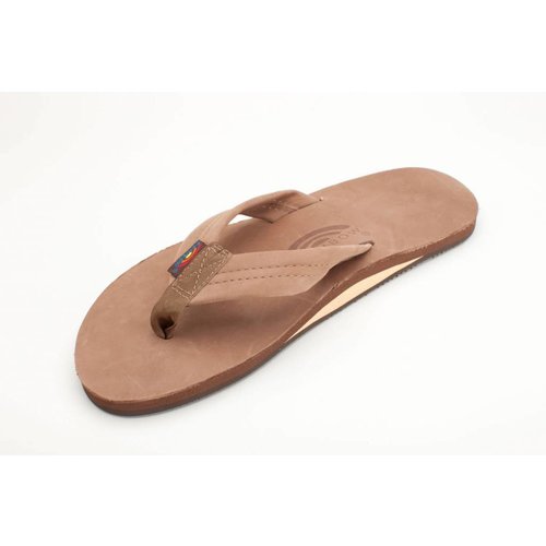 SINGLE LAYER LEATHER MENS SANDALS, DK BROWN SINGLE LAYER LEATHER MENS SANDALS, DK BROWN