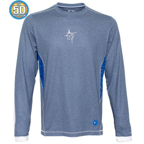 WHITE WATER TECHNO FLEX PERFORMANCE SHIRT, BLUE GREY WHITE WATER TECHNO FLEX PERFORMANCE SHIRT, BLUE GREY