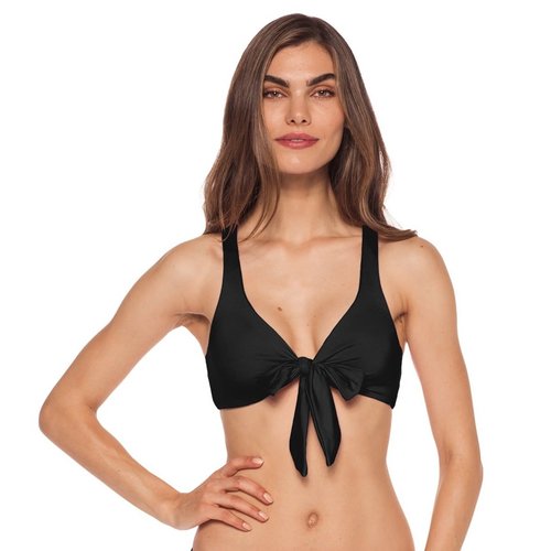 ISABELLA ROSE BOW TIE RACERBACK BIKINI TOP, BLACK ISABELLA ROSE BOW TIE RACERBACK BIKINI TOP, BLACK