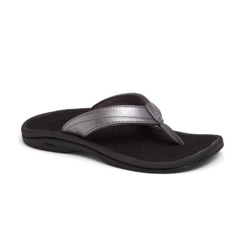 OLUKAI OHANA LADIES SANDALS, PEWTER/BLACK OLUKAI OHANA LADIES SANDALS, PEWTER/BLACK