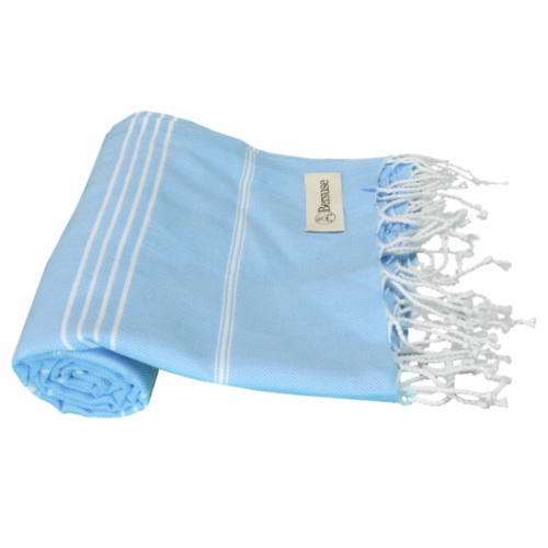 BERSUSE TOWELS ANATOLIA ORGANIC COTTON TURKISH TOWEL, BLUE 37" X 70" BERSUSE TOWELS ANATOLIA ORGANIC COTTON TURKISH TOWEL, BLUE 37" X 70"