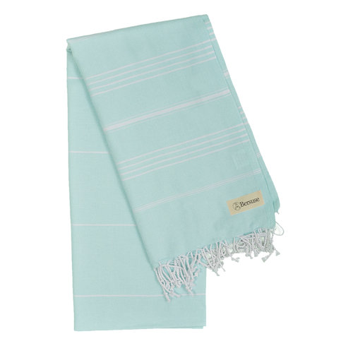 BERSUSE TOWELS ANATOLIA ORGANIC COTTON TURKISH TOWEL, AQUAMARINE 37" X 70" BERSUSE TOWELS ANATOLIA ORGANIC COTTON TURKISH TOWEL, AQUAMARINE 37" X 70"