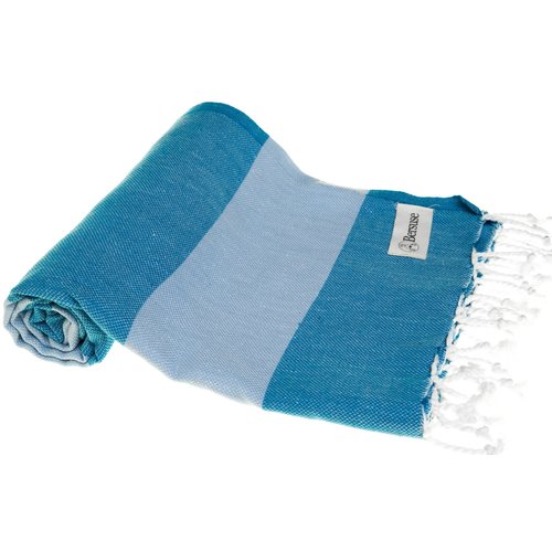 BERSUSE TOWELS CAYMAN ORGANIC TURKISH TOWEL, BLUE/LT BLUE, 37 X 70 BERSUSE TOWELS CAYMAN ORGANIC TURKISH TOWEL, BLUE/LT BLUE, 37 X 70