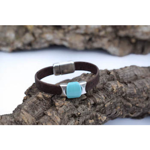 CORK TREE DESIGNS SHELBY II DARK CORK BRACELET, 7" CORK TREE DESIGNS SHELBY II DARK CORK BRACELET, 7"