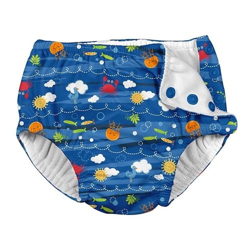 IPLAY REUSABLE SWIM DIAPER, ROYAL BLUE SEA FRIENDS IPLAY REUSABLE SWIM DIAPER, ROYAL BLUE SEA FRIENDS