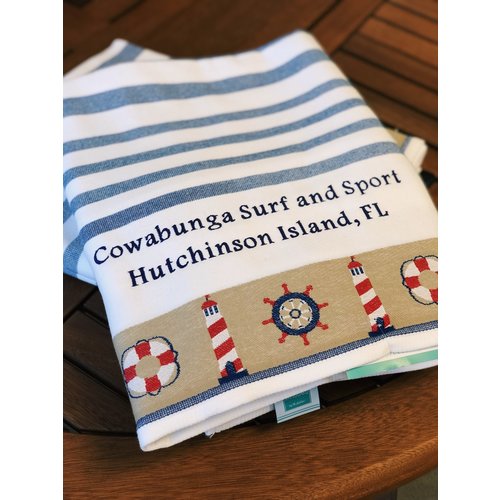 VANGUARD EMBROIDERED TOWEL, NAVY NAUTICAL VANGUARD EMBROIDERED TOWEL, NAVY NAUTICAL
