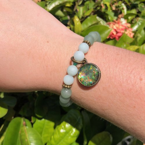 VINSOY CANDLES JENSEN BCH SAND OPAL BRACELET, MATTE AMAZONITE VINSOY CANDLES JENSEN BCH SAND OPAL BRACELET, MATTE AMAZONITE