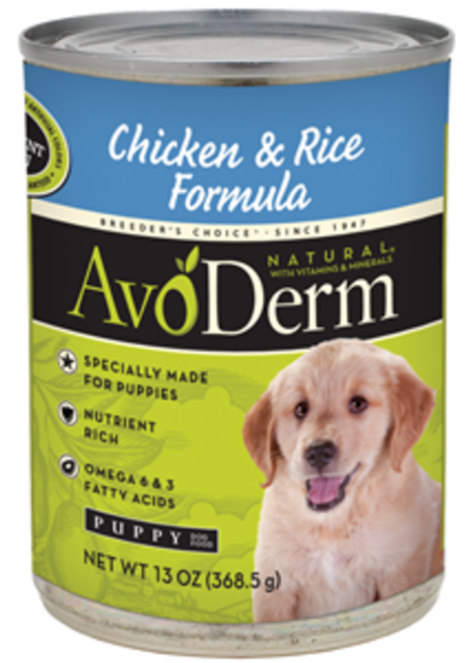 AvoDerm by Breeder's Choice AvoDerm Dog Can Chicken and Rice Puppy 13.2 oz