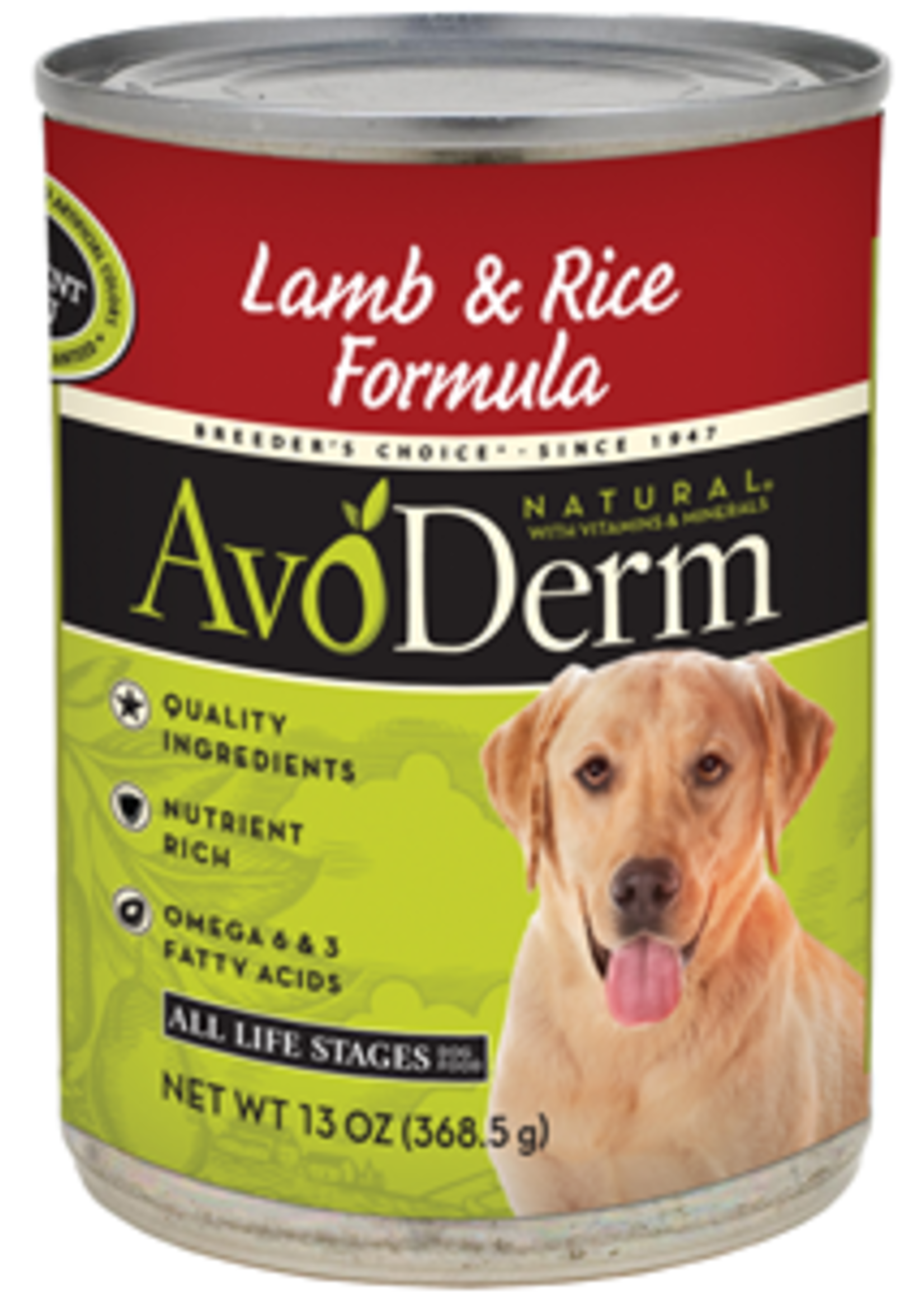 AvoDerm by Breeder's Choice AvoDerm Dog Can Lamb and Rice 13.2 oz
