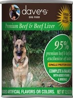 Dave's Pet Food Dave's Dog Can 95% Premium Beef and Liver 13 oz