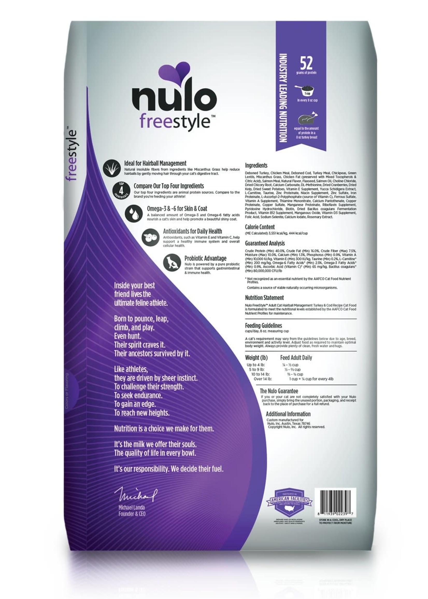 Nulo Nulo Freestyle Cat Dry Hairball Management Turkey and Cod