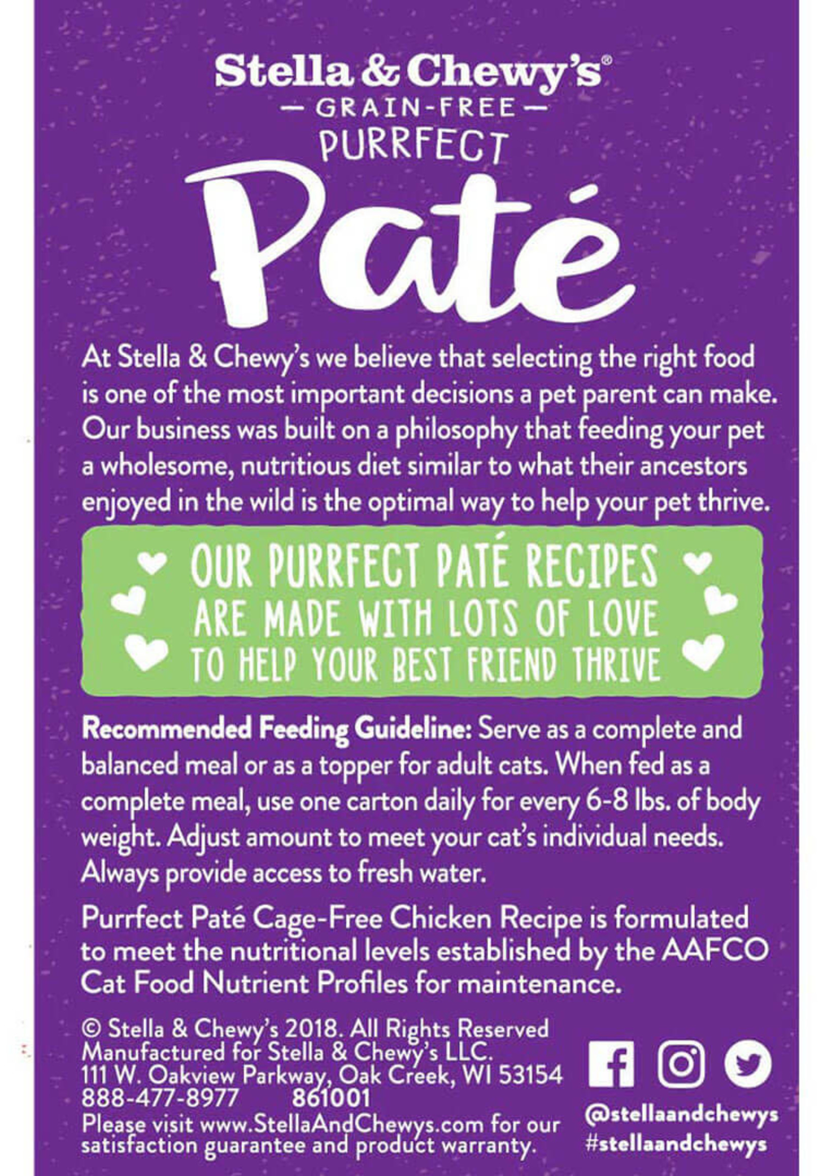 Stella & Chewys Stella & Chewy's Cat Can Purrfect Pate Chicken 5.5 oz