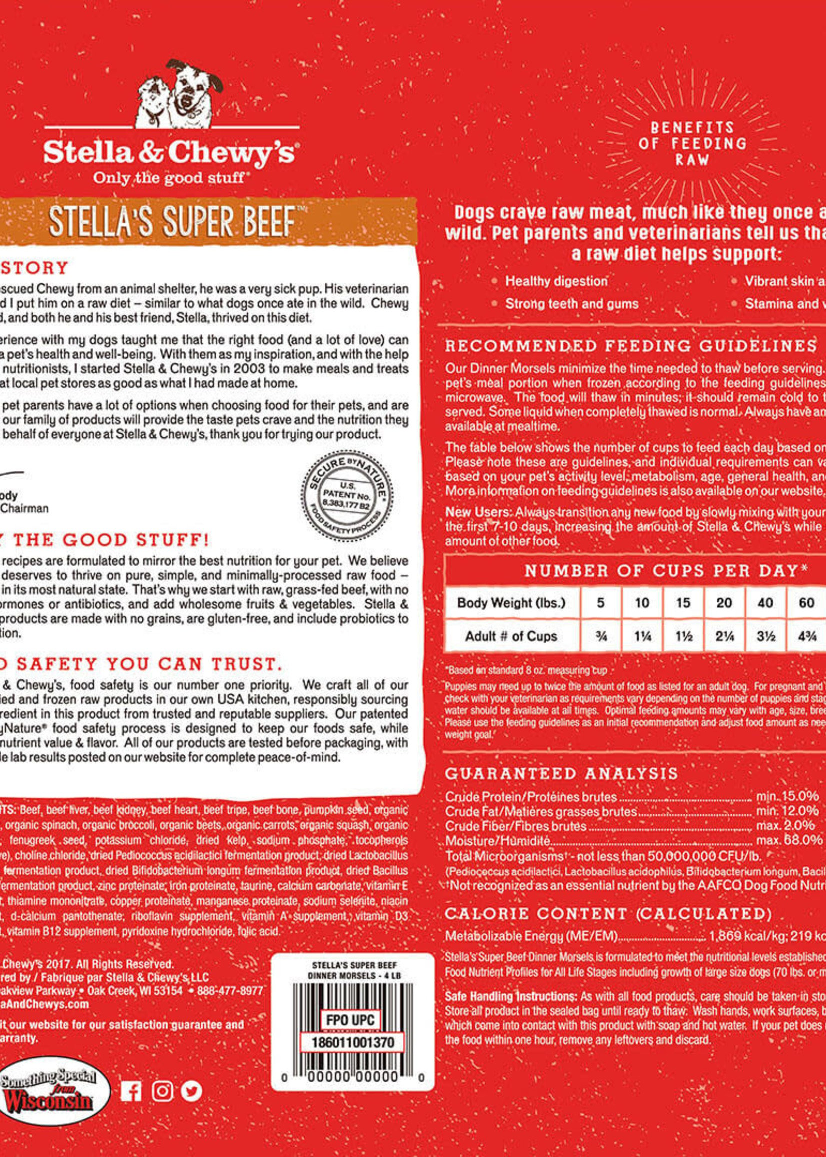 Stella & Chewys Stella & Chewy's Dog Frozen Morsels Beef 4 lbs