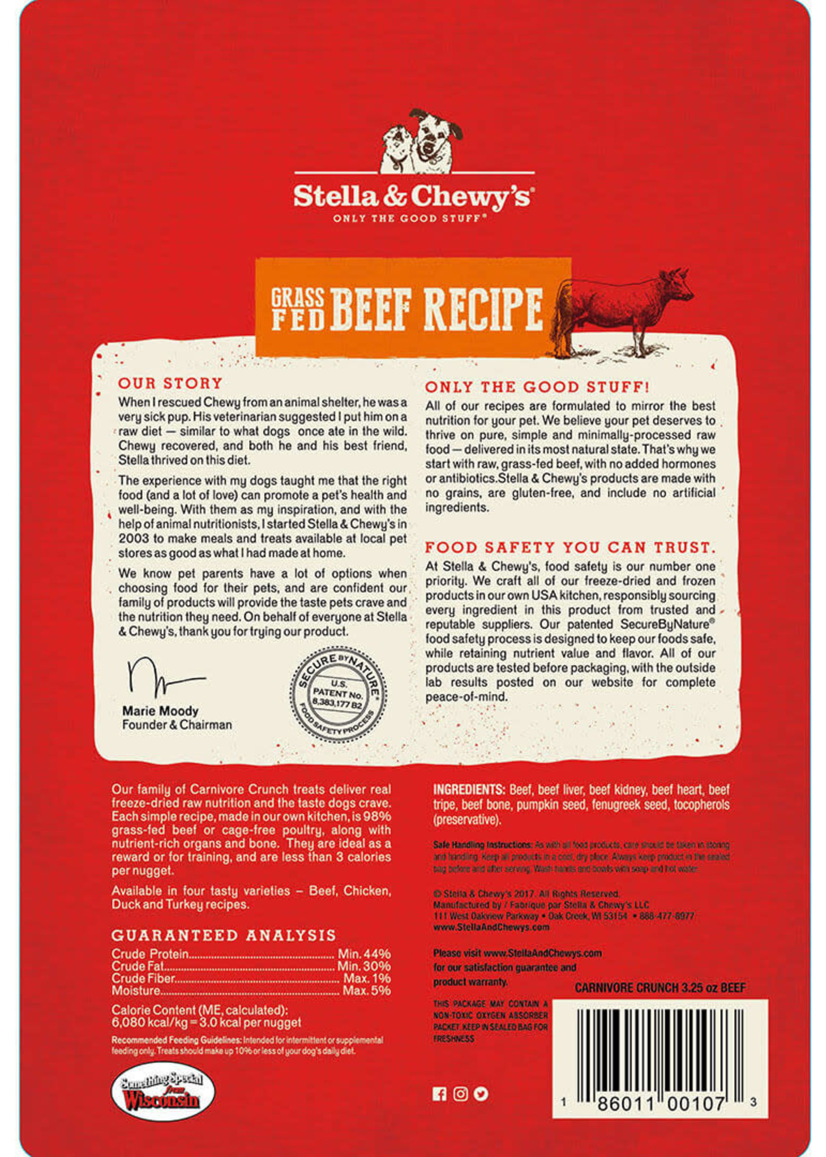 Stella & Chewys Stella & Chewy's Dog Treat Carnivore Crunch Beef 3.25 oz