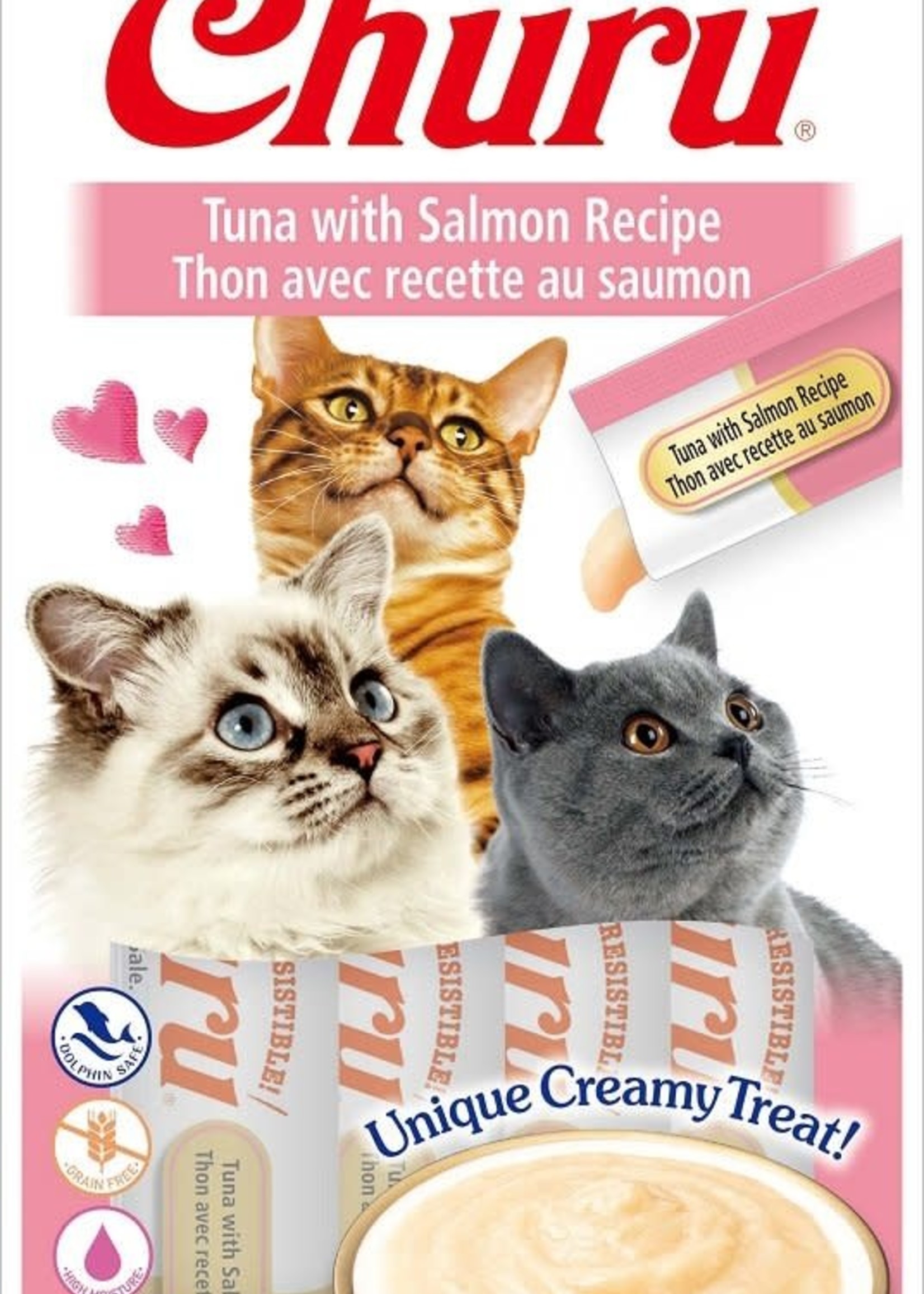 Inaba Foods USA Inaba Cat Treat Churu Puree Tuna and Salmon 0.5 oz (4 pack)