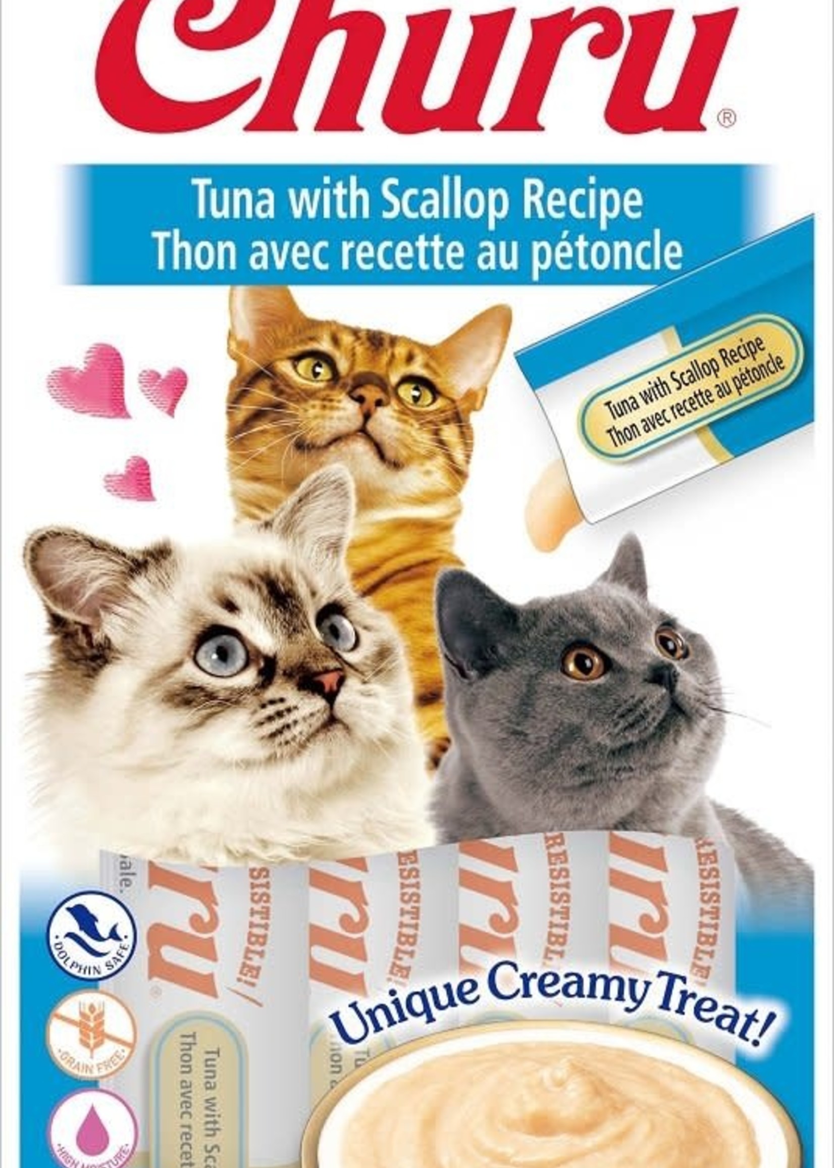 Inaba Foods USA Inaba Cat Treat Churu Puree Tuna and Scallop 0.5 oz (4 pack)