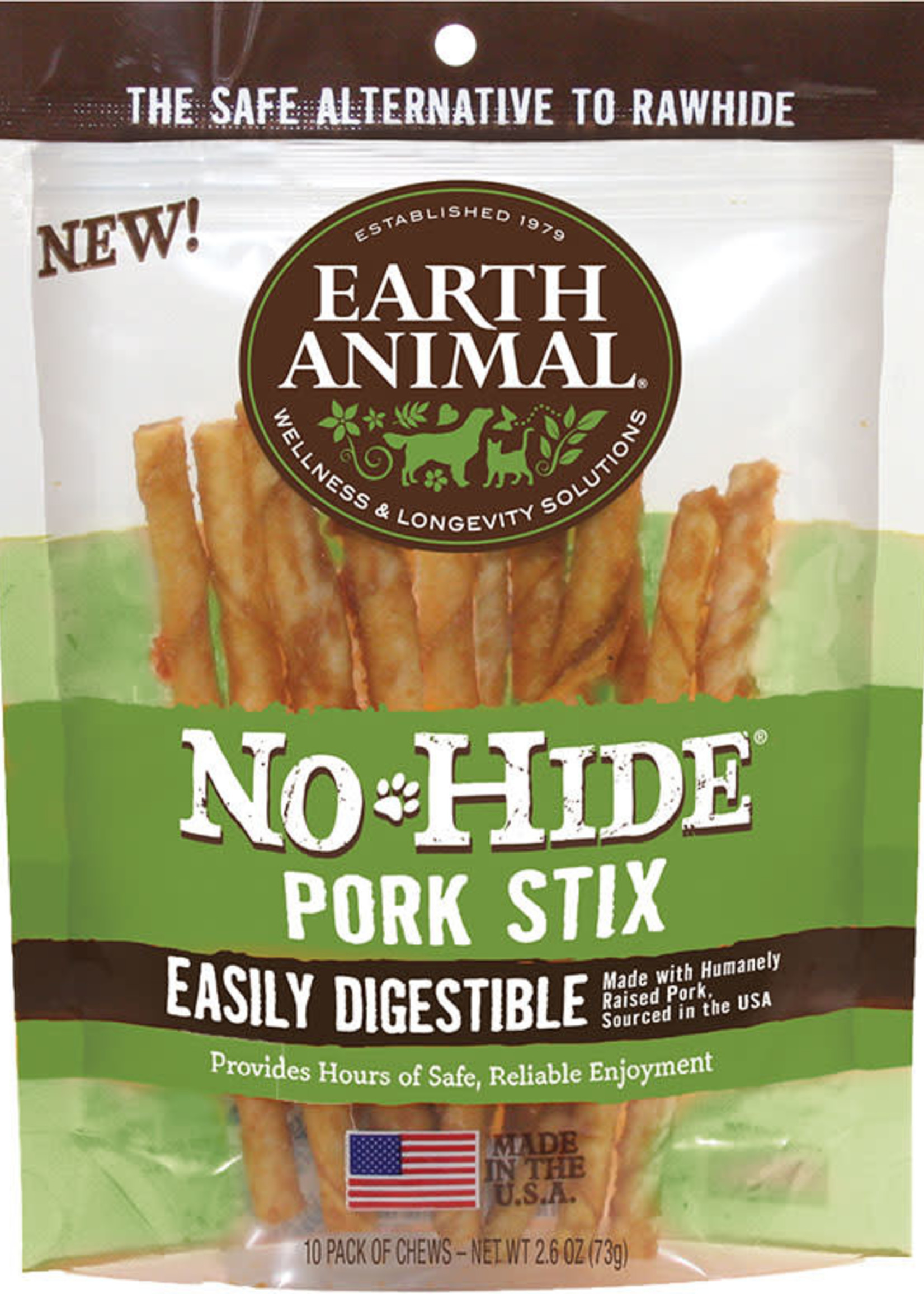Earth Animal Earth Animal Dog Treat No-Hide Chew Pork 10pk