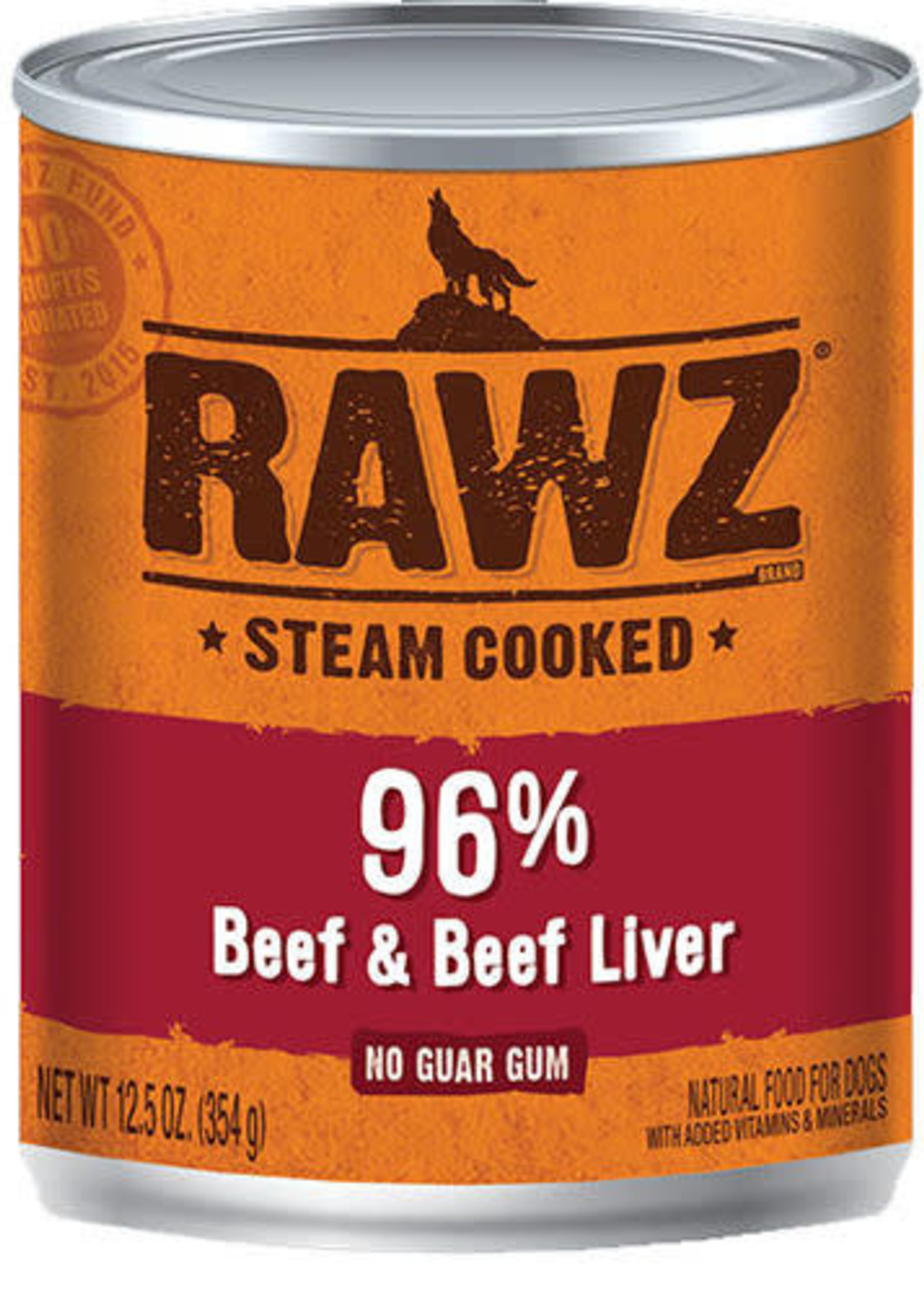 RAWZ RAWZ 96% Beef/Liver K9 12.5 OZ