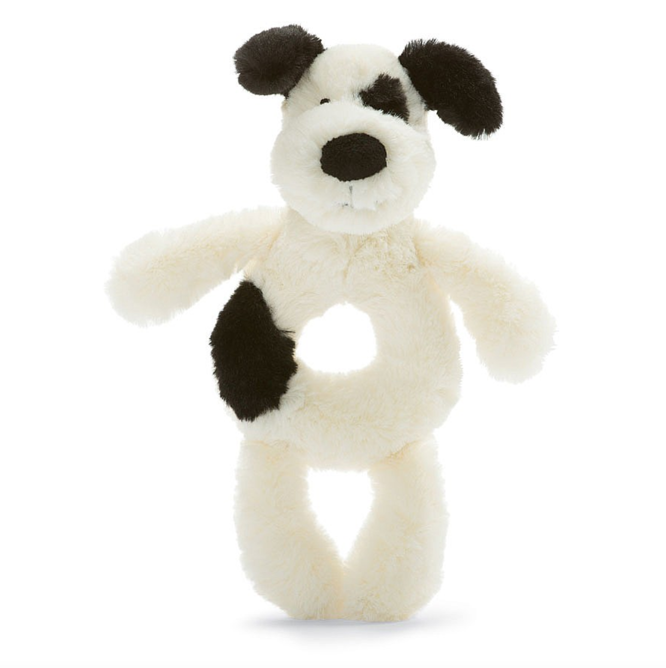 Jellycat Jellycat -  Bashful puppy black and cream ring rattle