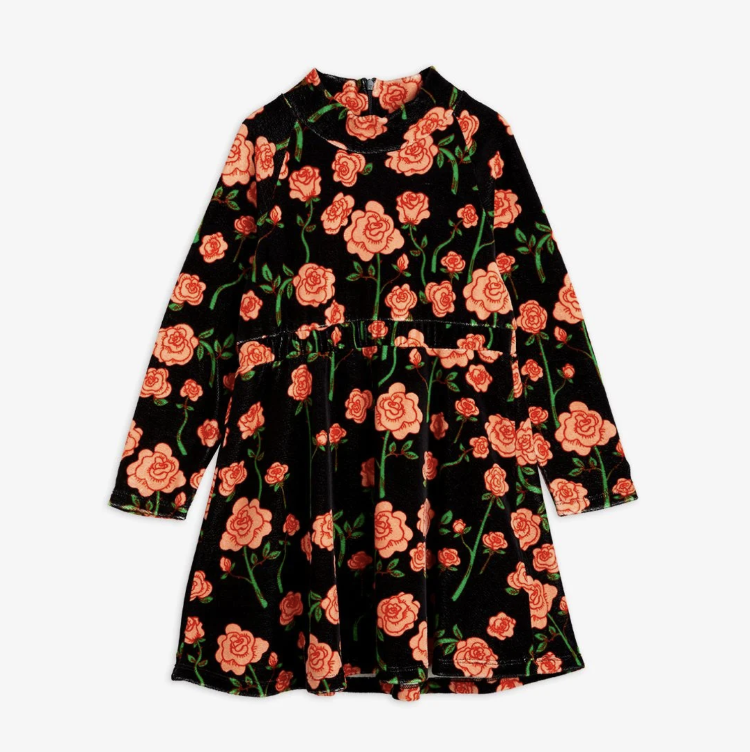 Mini Rodini Mini Rodini - Roses Velour Dress