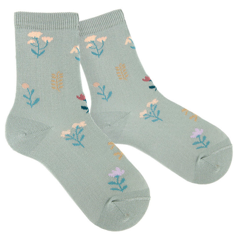 Condor Condor - Floral embroidery short socks