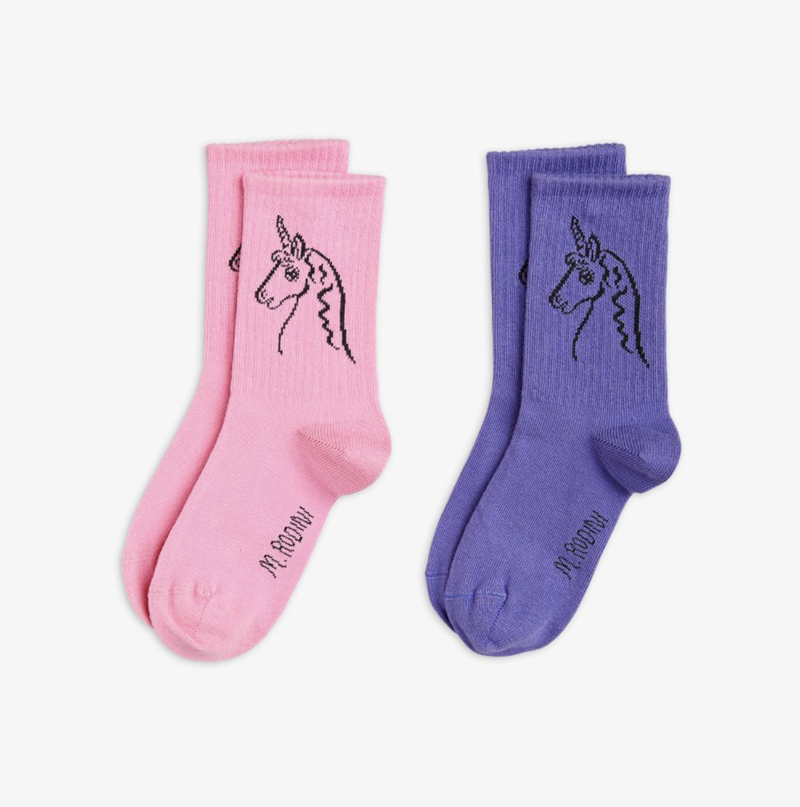 Mini Rodini Mini Rodini - ﻿﻿﻿Scottish unicorns socks 2-pack