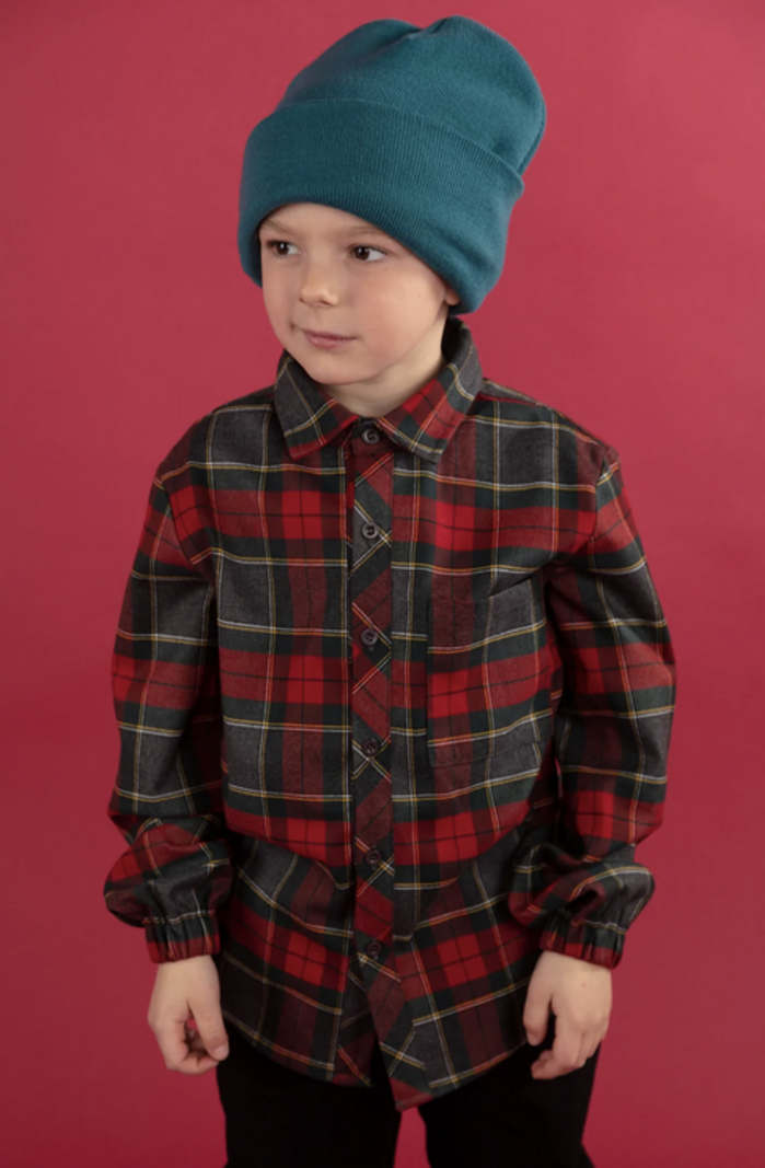 toddler red and black plaid shirt