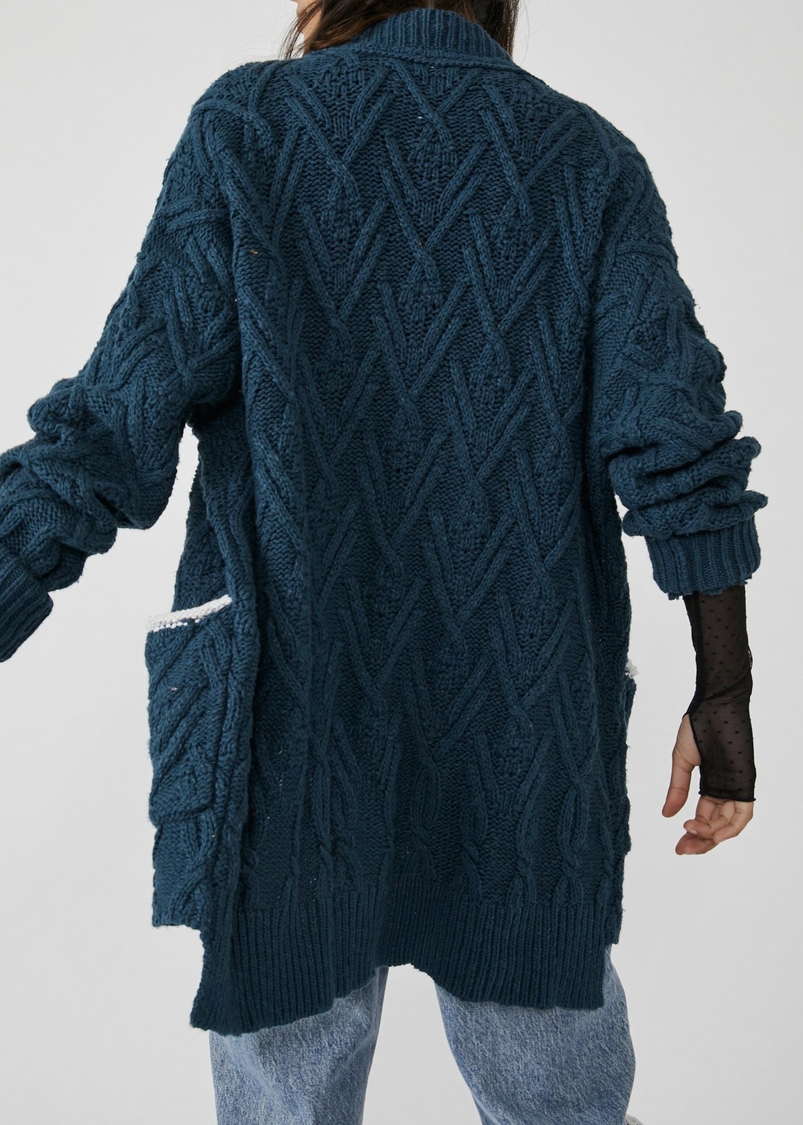 People Montana Cable Cardi - Minky Mink