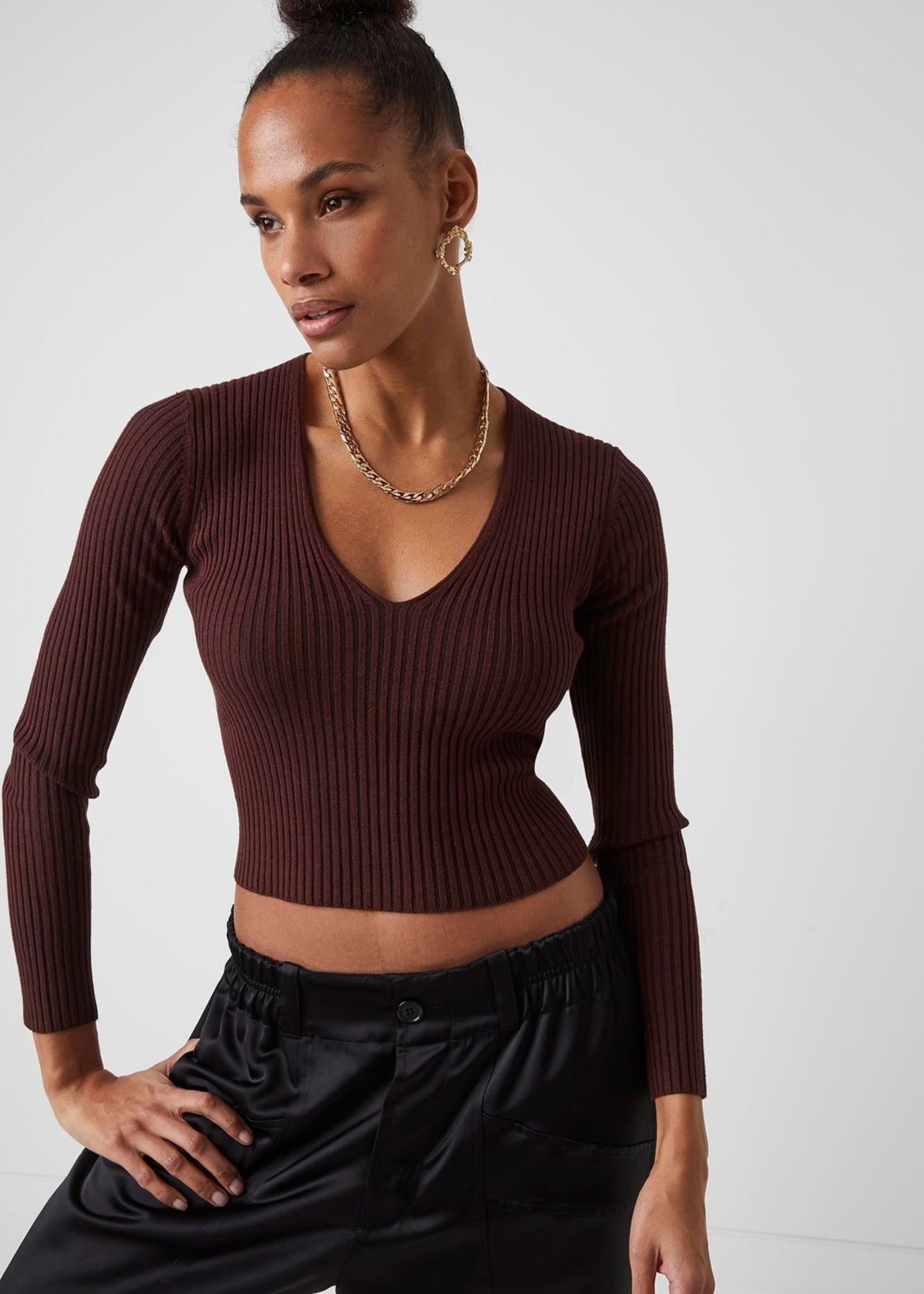 French Connection French Connection Olina Knitted V-Neck Top