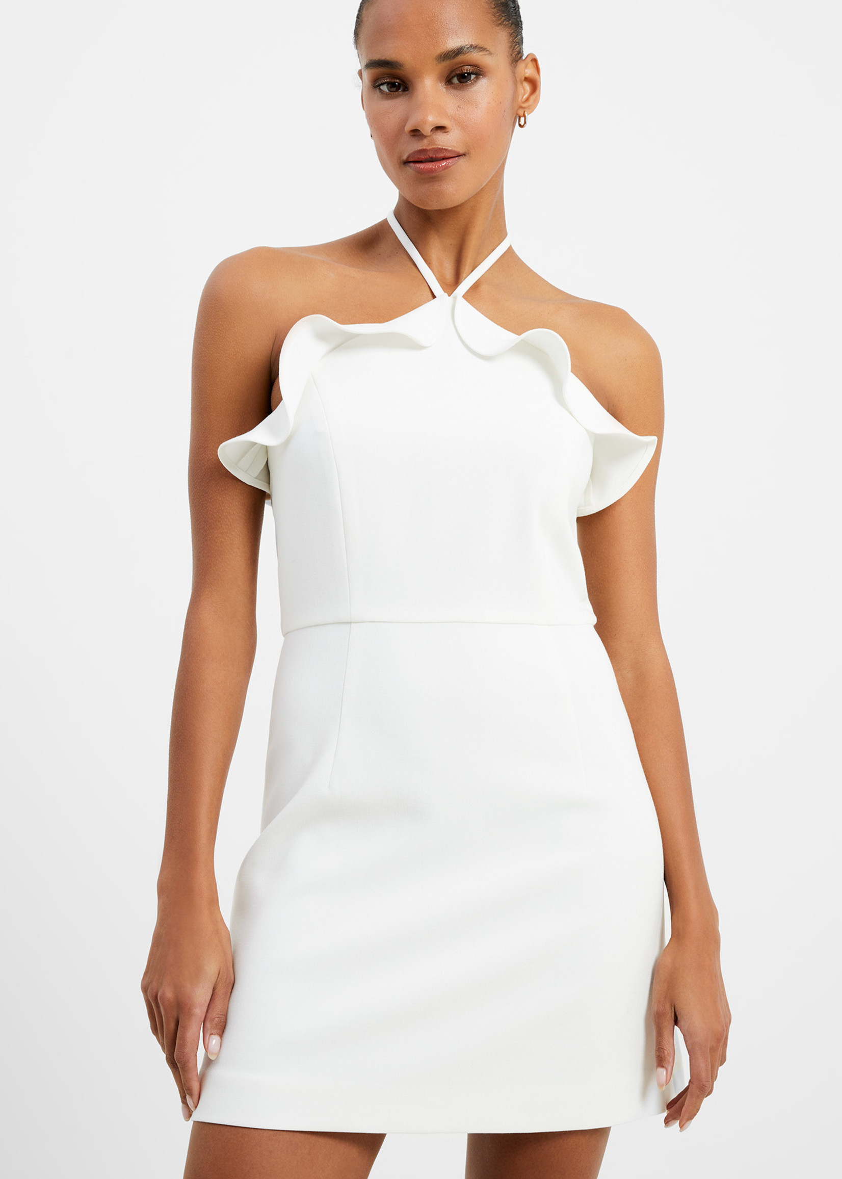 French Connection French Connection Whisper Ruth Ruffle Halter Neck Dress