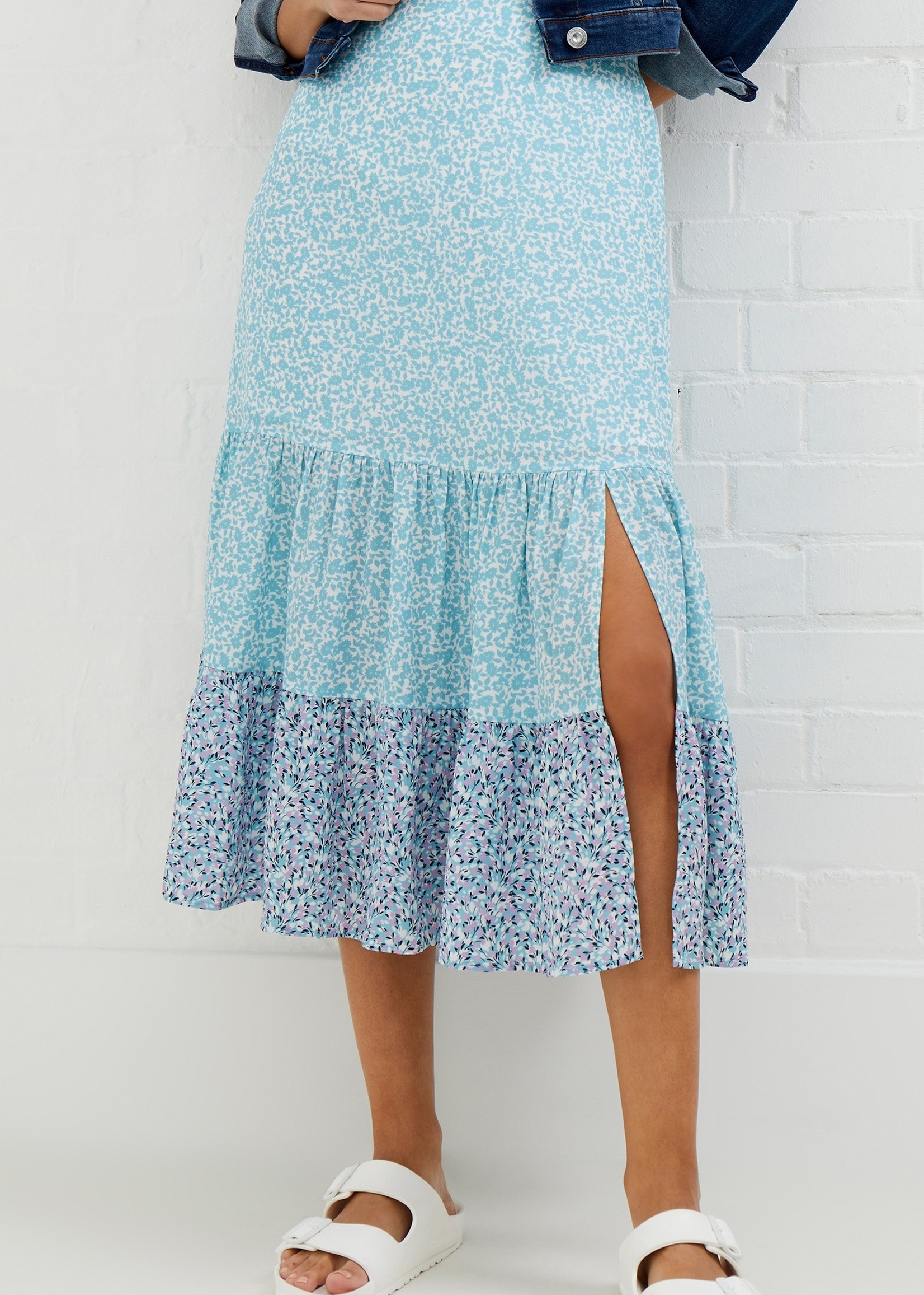 French Connection Enora Tiered Midi Skirt