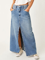 Free People Come as You Are  Denim Maxi Skirt