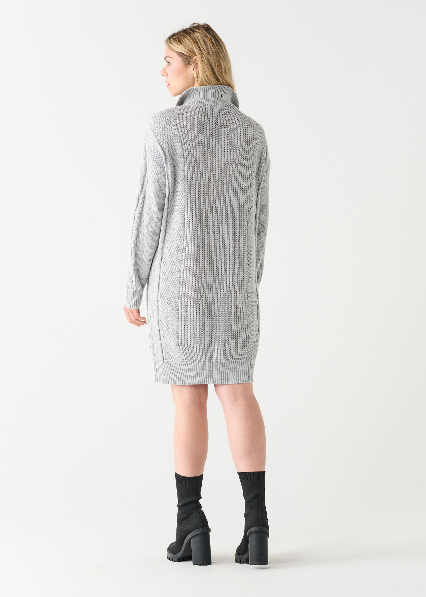 Dex Clothing Flat Collar Zip Front Sweater Dress