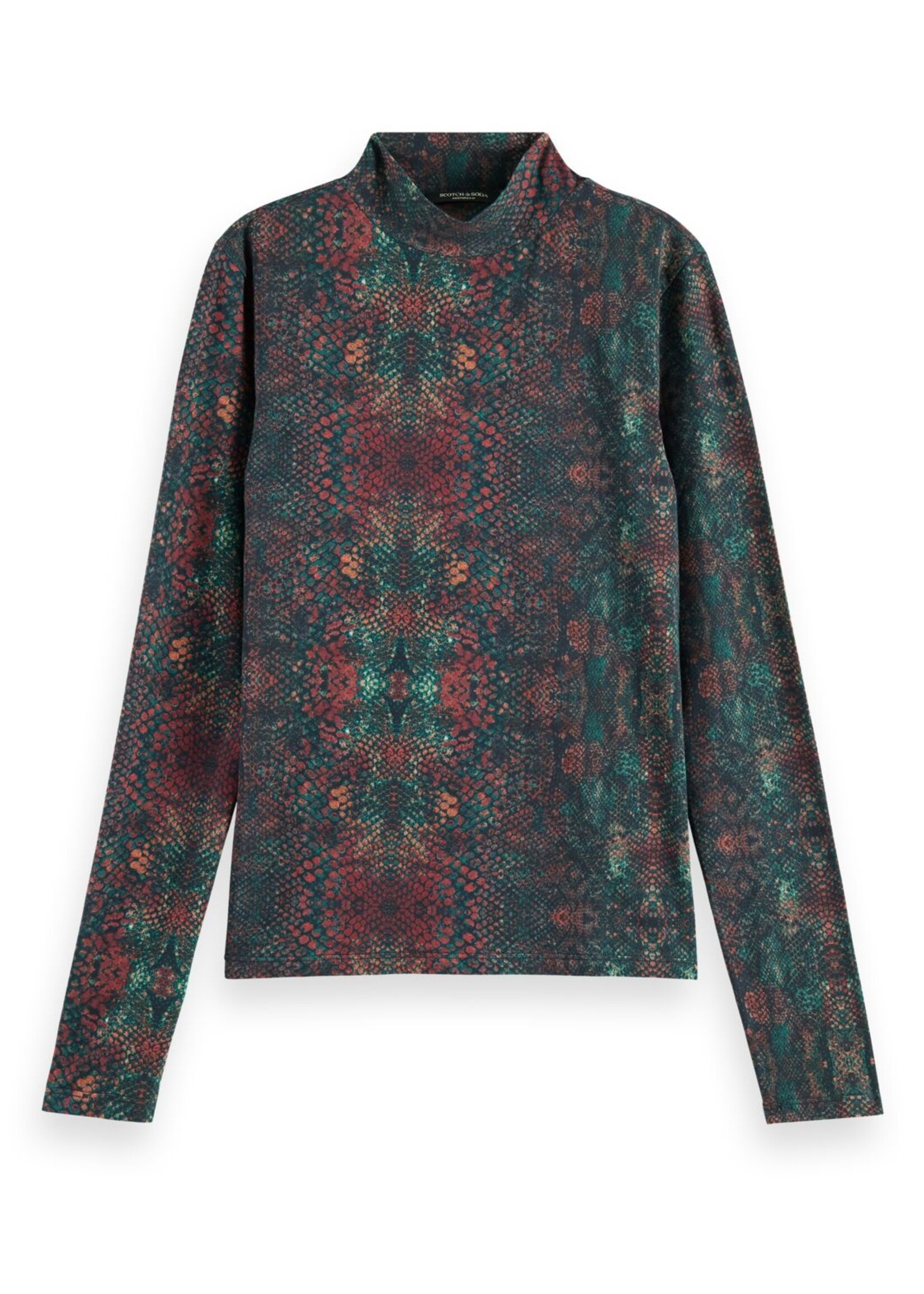 174831 All Over Printed Mockneck Long Sleeve - Minky Mink