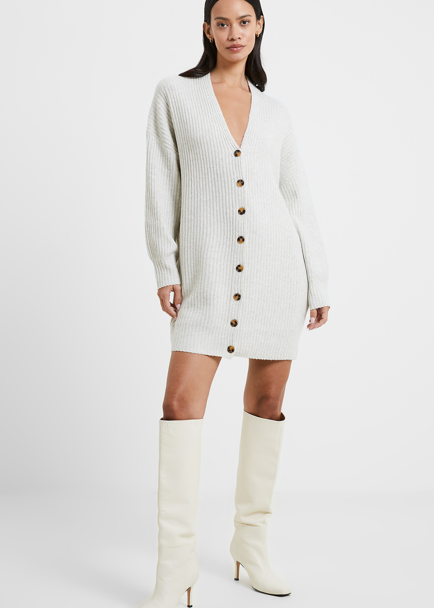French Connection 71VXD Vhari Ribbed Button Down Dress