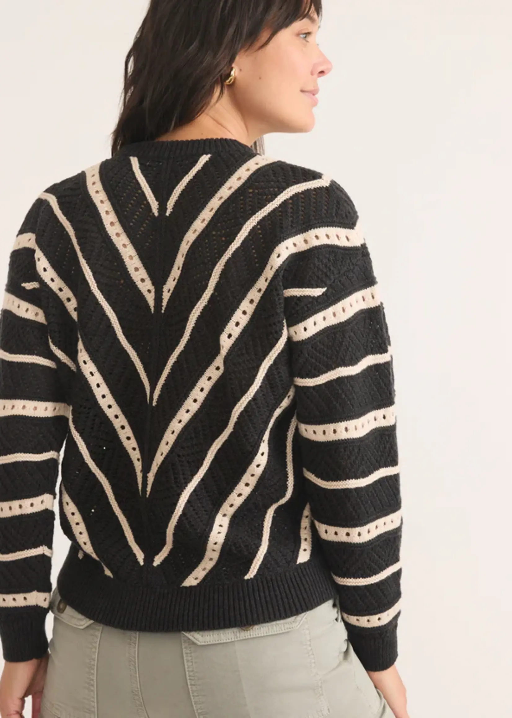 Marine Layer Brooke Textured Crewneck Sweater- Multi