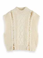 Scotch & Soda Cable Stitch Funnel Neck Vest